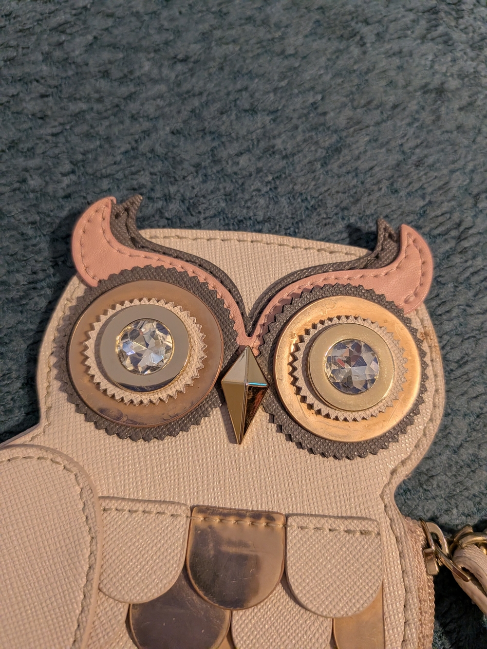 Kate Spade Novelty blush pink owl zip keyring wallet - Picture 3 of 6